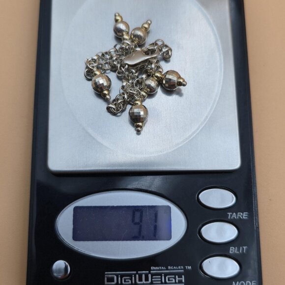 7 Inch Sterling Silver Normal And Textured Orb Charms Bracelet A5012 - Picture 6 of 6